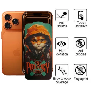 محافظ صفحه نمایش حریم شخصی اپیکوی مدل Privacy Hoodie Cat مناسب برای گوشی موبایل اپل iPhone 17 Pro / 17 / 16 Pro