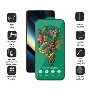 محافظ صفحه نمایش اپیکوی مدل Green Dragon ExplosionProof مناسب برای گوشی موبایل شیائومی Poco F6 Pro/ Poco F6/ Redmi Turbo 3