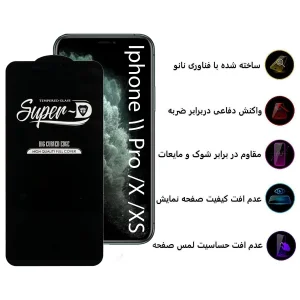 محافظ صفحه نمایش اپیکوی مدل Super 5D مناسب برای گوشی موبایل اپل iPhone 11 Pro / X / Xs