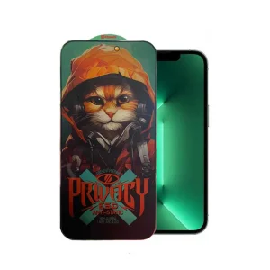 محافظ صفحه نمایش حریم شخصی اپیکوی مدل Hoodie Cat مناسب برای گوشی موبایل اپل iPhone 13 / 14 / 13 pro