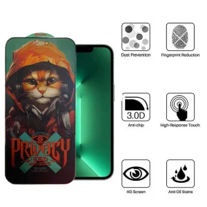 محافظ صفحه نمایش حریم شخصی اپیکوی مدل Hoodie Cat مناسب برای گوشی موبایل اپل iPhone 13 / 14 / 13 pro