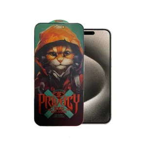 محافظ صفحه نمایش حریم شخصی اپیکوی مدل Privacy Hoodie Cat مناسب برای گوشی موبایل اپل iPhone 15 Pro Max