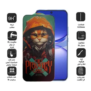 محافظ صفحه نمایش حریم شخصی اپیکوی مدل Privacy Hoodie Cat مناسب برای گوشی موبایل هوآوی Nova 12s / Nova 12i / Pura 70 Pro / Pura 70 Ultra