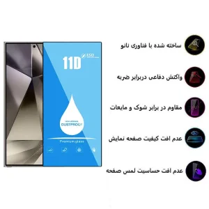 محافظ صفحه نمایش 11D اپیکوی مدل Blue ESD مناسب برای گوشی موبایل سامسونگ Galaxy S24 Ultra