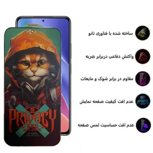 محافظ صفحه نمایش حریم شخصی اپیکوی مدل Privacy Hoodie Cat مناسب برای گوشی موبایل شیائومی Redmi K40 Ultra / K40 Gaming / K40 Pro Plus / K40 Pro / K40S / K40