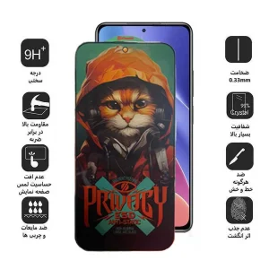 محافظ صفحه نمایش حریم شخصی اپیکوی مدل Privacy Hoodie Cat مناسب برای گوشی موبایل شیائومی Redmi K40 Ultra / K40 Gaming / K40 Pro Plus / K40 Pro / K40S / K40