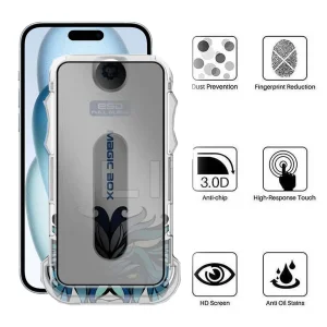 محافظ صفحه نمایش حریم شخصی اپیکوی مدل Lion Privacy Easy Install مناسب برای گوشی موبایل اپل iPhone 16/15/14 Pro به همراه کیت نصب