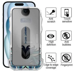 محافظ صفحه نمایش حریم شخصی اپیکوی مدل Lion Privacy Easy Install مناسب برای گوشی موبایل اپل iPhone 16/15/14 Pro به همراه کیت نصب