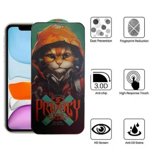 محافظ صفحه نمایش حریم شخصی اپیکوی مدل Hoodie Cat مناسب برای گوشی موبایل اپل iPhone 11/ Xr