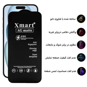 محافظ صفحه نمایش مات اپیکوی مدل Xmart Ag Matte مناسب برای گوشی موبایل اپل iphone 16/15/14 Pro