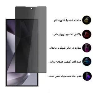 محافظ صفحه نمایش اپیکوی مدل Privacy مناسب برای گوشی موبایل سامسونگ Galaxy S24 Ultra