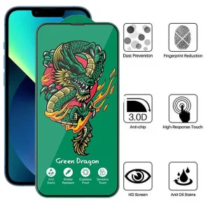 محافظ صفحه نمایش اپیکوی مدل Green Dragon ExplosionProof مناسب برای گوشی موبایل اپل iPhone 13 / 13 Pro/ 14