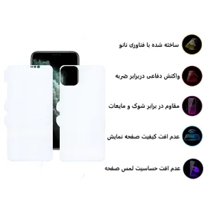 محافظ صفحه نمایش اپیکوی مدل Hydrogel-cover مناسب برای گوشی موبایل اپل iPhone 11 Pro به همراه محافظ پشت گوشی