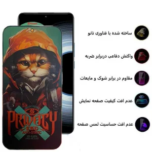 محافظ صفحه نمایش حریم شخصی اپیکوی مدل Privacy Hoodie Cat مناسب برای گوشی موبایل شیائومی Redmi K50 Ultra / K50 Gaming / K50 Pro / K50
