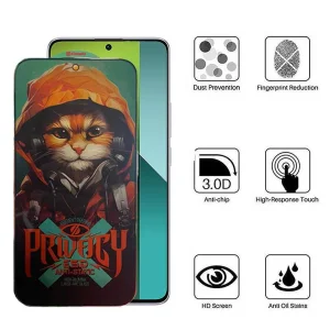 محافظ صفحه نمایش حریم شخصی اپیکوی مدل Privacy Hoodie Cat مناسب برای گوشی موبایل شیائومی Redmi Note 13 Pro 4G/5G/ Note 13 4G/5G /Note 13R Pro