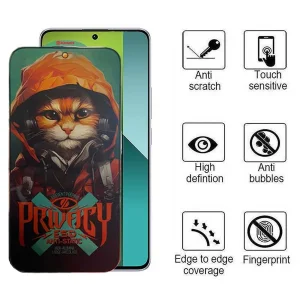 محافظ صفحه نمایش حریم شخصی اپیکوی مدل Privacy Hoodie Cat مناسب برای گوشی موبایل شیائومی Redmi Note 13 Pro 4G/5G/ Note 13 4G/5G /Note 13R Pro