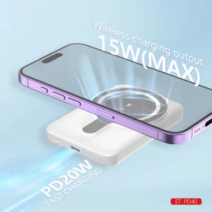 پاوربانک 20 وات ارلدام مدل PD40 ظرفیت 5000 میلی‌آمپرساعت به همراه یک عدد کابل USB-C
