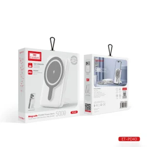 پاوربانک 20 وات ارلدام مدل PD40 ظرفیت 5000 میلی‌آمپرساعت به همراه یک عدد کابل USB-C