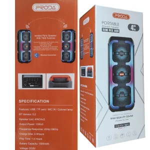 اسپیکر بلوتوثی قابل حمل پرودا مدل bom box 800