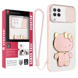 کاور اسپارتان مدل Camshield Kitty مناسب برای گوشی موبایل سامسونگ Galaxy A22 4G / M32 4G به همراه بند نگهدارنده