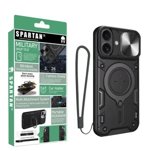 کاور اسپارتان مدل Magnet Ring Strap مناسب برای گوشی موبایل اپل iPhone 16 به همراه بند آویز
