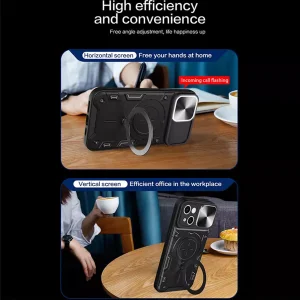 کاور اسپارتان مدل Magnet Ring Strap مناسب برای گوشی موبایل اپل iPhone 16 به همراه بند آویز