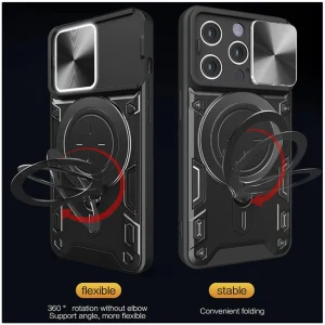 کاور اسپارتان مدل Magnet Ring Strap مناسب برای گوشی موبایل اپل iPhone 16 Pro Max به همراه بند آویز
