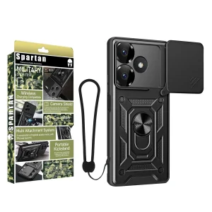 کاور اسپارتان مدل Defender Armor Strap مناسب برای گوشی موبایل شیائومی Redmi 13X/ Redmi 13 5G/ Poco M6 4G به همراه بندآویز