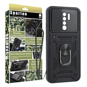 کاور اسپارتان مدل Defender Armor Strap مناسب برای گوشی موبایل شیائومی Redmi 9 / Redmi 9 Pro /Redmi 9 Prime / Poco M2 به همراه بندآویز