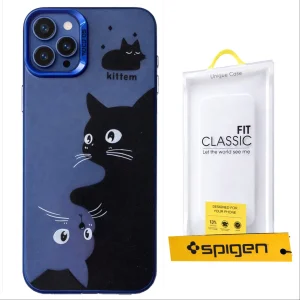 کاور اسپیجن مدل طرح گربه مناسب برای گوشی موبایل اپل iphone 15 pro max