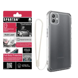کاور اسپارتان مدل Airbag Four-Sided Strap مناسب برای گوشی موبایل سامسونگ Galaxy A06 به همراه بندآویز