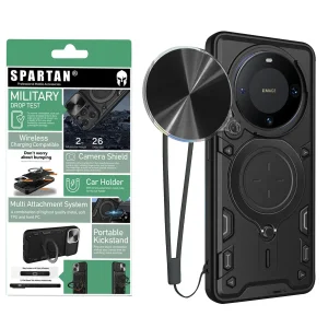 کاور اسپارتان مدل Magnet Ring Strap مناسب برای گوشی موبایل هوآوی Mate 60 Pro به همراه بند آویز