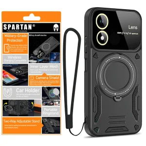 کاور اسپارتان مدل Hybrid Armor Strap مناسب برای گوشی موبایل موتورولا Moto E13 به همراه بند آویز