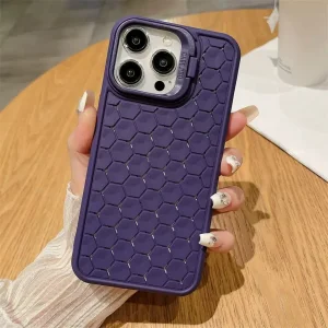کاور اسپیجن مدل زنبوری استند دار مناسب برای گوشی موبایل اپل iphone 14 pro max