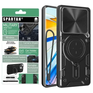 کاور اسپارتان مدل Magnet Ring Strap مناسب برای گوشی موبایل شیائومی Poco F6 5G / Redmi Turbo 3 به همراه بند آویز