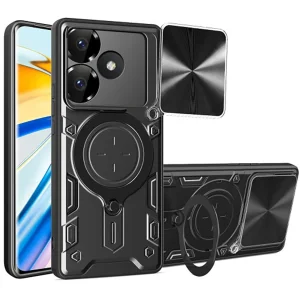 کاور اسپارتان مدل Magnet Ring Strap مناسب برای گوشی موبایل شیائومی Poco F6 5G / Redmi Turbo 3 به همراه بند آویز