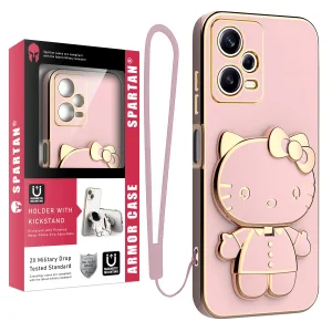 کاور اسپارتان مدل Kitty مناسب برای گوشی موبایل شیائومی Redmi Note 12 Pro Plus به همراه بند نگهدارنده