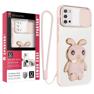کاور اسپارتان مدل Camshield Bunny مناسب برای گوشی موبایل سامسونگ Galaxy A03s به همراه بند نگهدارنده