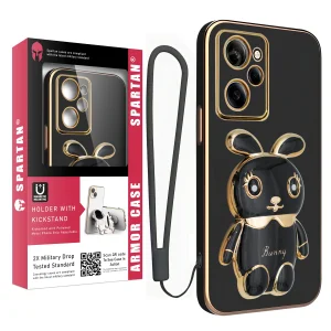 کاور اسپارتان مدل Bunny مناسب برای گوشی موبایل شیائومی Poco X5 Pro به همراه بند نگهدارنده