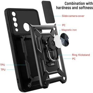 کاور اسپارتان مدل Defender Armor Strap مناسب برای گوشی موبایل هوآوی Y6P 2020 / Y6 Prime 2019 به همراه بندآویز