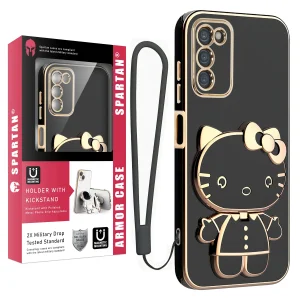 کاور اسپارتان مدل Kitty مناسب برای گوشی موبایل سامسونگ Galaxy M13 / M23 به همراه بند نگهدارنده