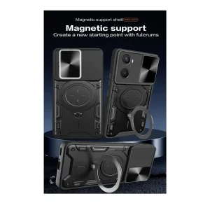 کاور اسپارتان مدل Magnet Ring Strap مناسب برای گوشی موبایل اوپو A76/ A96 4G به همراه بند آویز