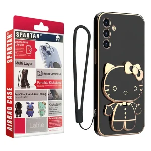 کاور اسپارتان مدل Kitty Strap مناسب برای گوشی موبایل سامسونگ S24 FE به همراه بندآویز