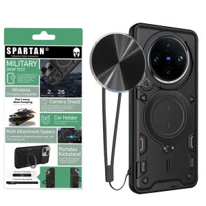 کاور اسپارتان مدل Magnet Ring Strap مناسب برای گوشی موبایل ویوو X100 Pro به همراه بند آویز
