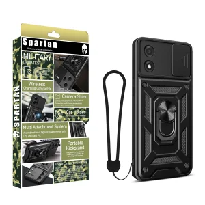 کاور اسپارتان مدل Defender Armor Strap مناسب برای گوشی موبایل موتورولا Moto E14 به همراه بندآویز