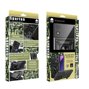 کاور اسپارتان مدل Defender Armor Strap مناسب برای گوشی موبایل موتورولا Moto E14 به همراه بندآویز