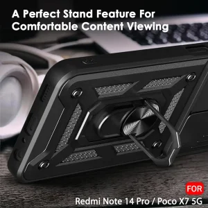 کاور اسپارتان مدل Defender Armor مناسب برای گوشی موبایل شیائومی Redmi Note 14 Pro 4G به همراه بندآویز و پاپ سوکت
