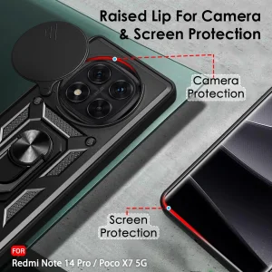 کاور اسپارتان مدل Defender Armor مناسب برای گوشی موبایل شیائومی Redmi Note 14 Pro 4G به همراه بندآویز و پاپ سوکت