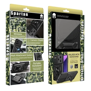 کاور اسپارتان مدل Defender Armor مناسب برای گوشی موبایل شیائومی Redmi Note 14 Pro 5G به همراه بندآویز و پاپ سوکت