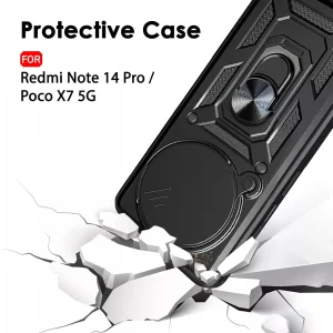 کاور اسپارتان مدل Defender Armor مناسب برای گوشی موبایل شیائومی Redmi Note 14 Pro 5G به همراه بندآویز و پاپ سوکت